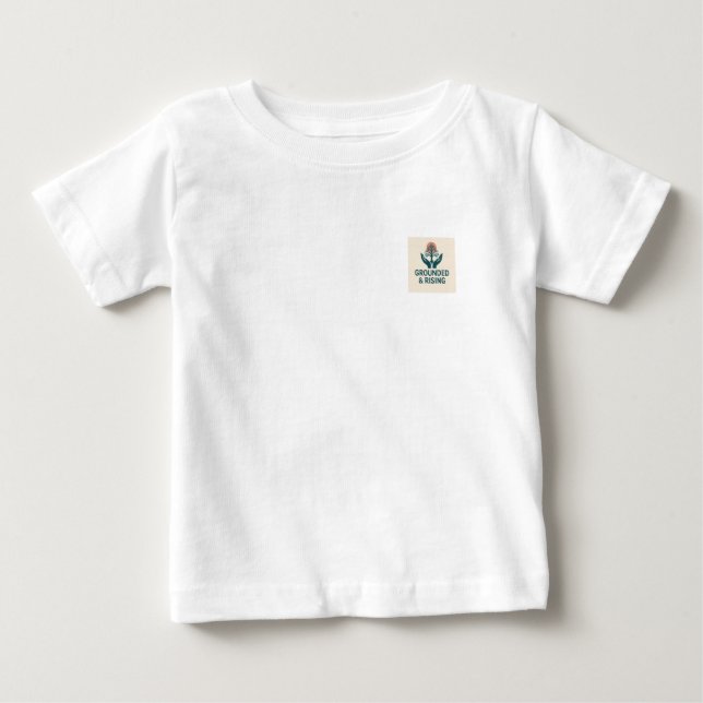 Para Bebê Camiseta Grounded & Rising (Frente)