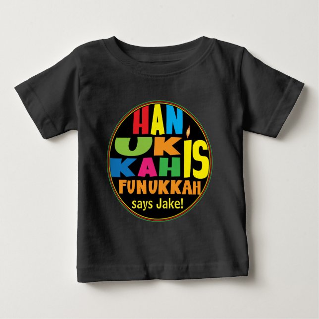 Para Bebê Camiseta "Hanukkah é Funukkah" Baby Fine Jersey (Frente)