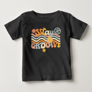 Para Bebê Camiseta Hippie Estética dos Anos 70 Fique Groovy
