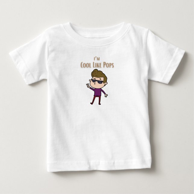 Para Bebê Camiseta I'm cool like pops (Frente)