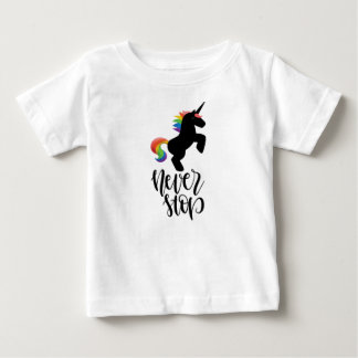 Para Bebê Camiseta impressa de cavalo Nunca parar