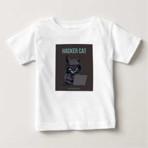 Para Bebê Camiseta impressão de gato hacker