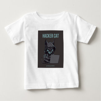 Para Bebê Camiseta impressão de gato hacker