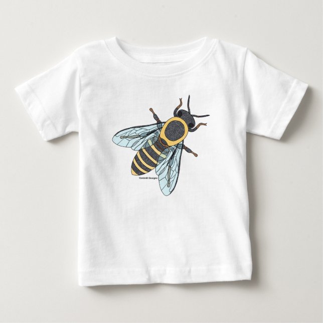 Para Bebê Camiseta infantil - Abelha (branca) (Frente)
