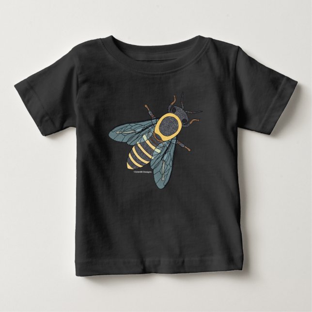 Para Bebê Camiseta infantil - Abelha (vibrante) (Frente)
