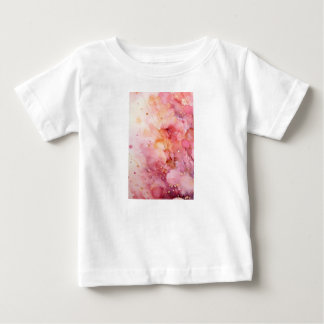 Para Bebê Camiseta Infantil Abstrata Floral em Aquarela Rosa