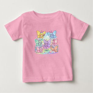 Para Bebê Camiseta Infantil Amigos Borboleta Fofa