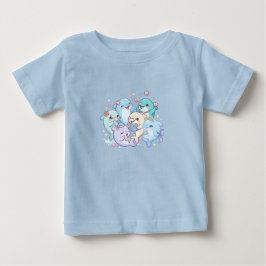 Para Bebê Camiseta Infantil Amigos Golfinhos Fofos