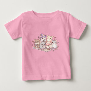 Para Bebê Camiseta Infantil Amigos Ratos Fofos