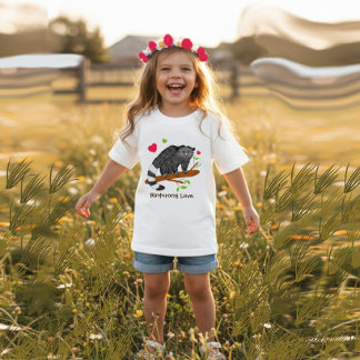 Para Bebê Camiseta Infantil Amor de Binturong Fofo