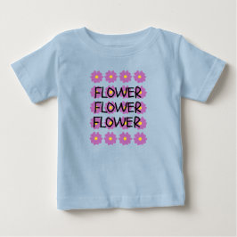 Para Bebê Camiseta infantil azul flor fina 