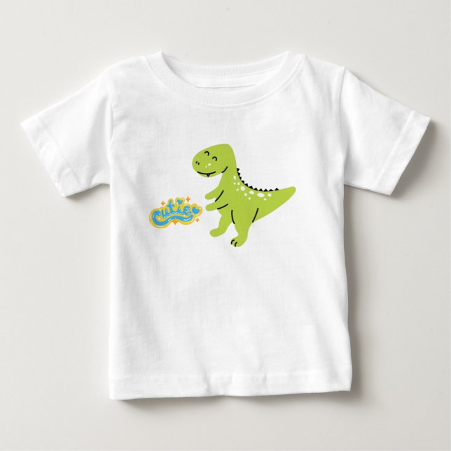 Para Bebê Camiseta Infantil Bebe Dinossauro Fofo (Frente)