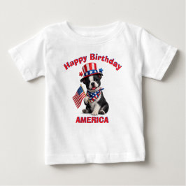 Para Bebê Camiseta Infantil Boston Terrier Filhote (2b) Patr