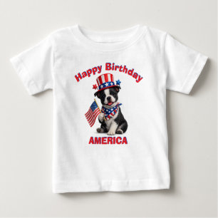 Para Bebê Camiseta Infantil Boston Terrier Filhote (2b) Patr