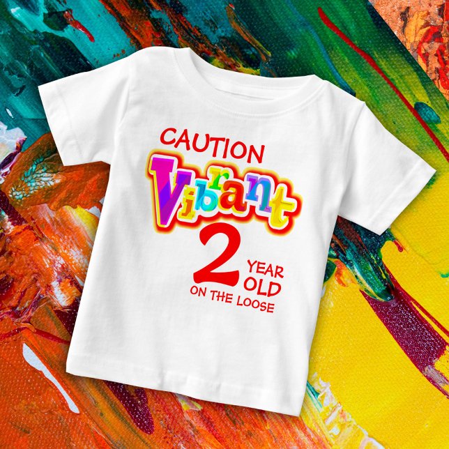 Para Bebê Camiseta infantil Caution vibrant 2 à solta (Criador carregado)