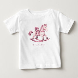 Para Bebê Camiseta Infantil Cavalo de Pau Rosa