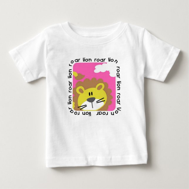 Para Bebê Camiseta Infantil com Babado Rugido de Leão (Frente)