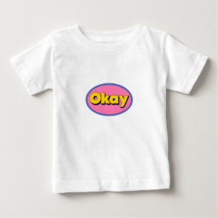 Para Bebê Camiseta Infantil com Gráfico “Okay” Fofa