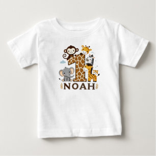 Para Bebê Camiseta infantil com Impressão de Selva de Animai