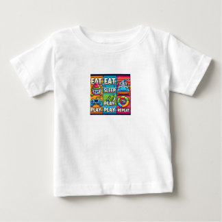Para Bebê Camiseta infantil "Comer. Brincar. Dormir. Repetir