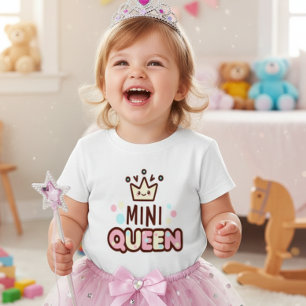 Para Bebê Camiseta Infantil Coroa de Rainha Miniatura Fofa