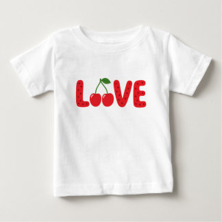 Para Bebê Camiseta Infantil Cute Cherry LOVE