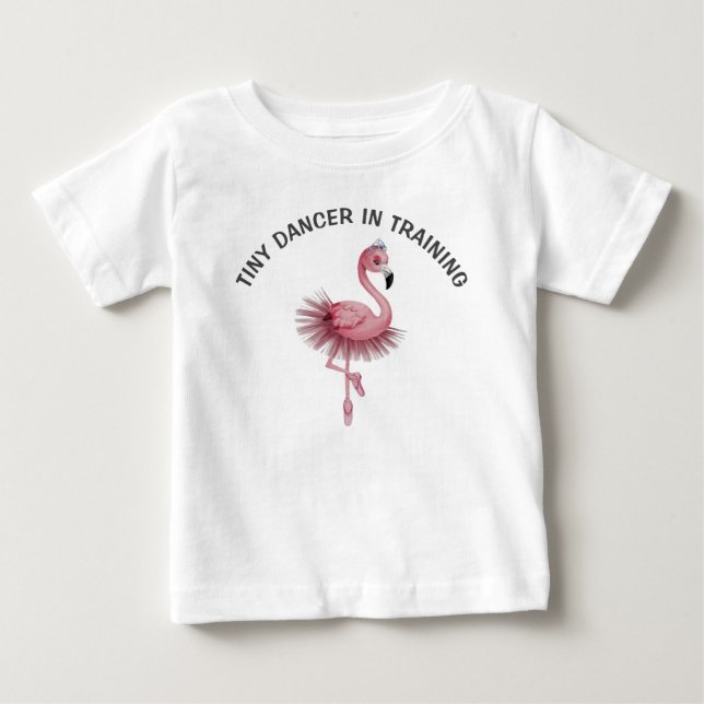 Para Bebê Camiseta Infantil Dançarino de Ballet Flamingo (Frente)