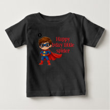 Camiseta Infantil de Aniversário Aranha Pequena