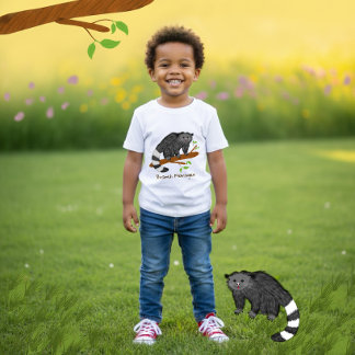Para Bebê Camiseta Infantil de Binturong Fofo