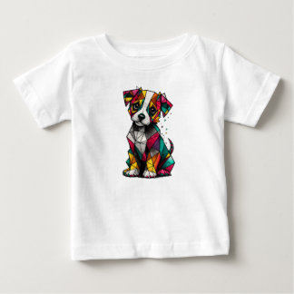 Para Bebê Camiseta Infantil de Cachorrinho Colorido - Um pre