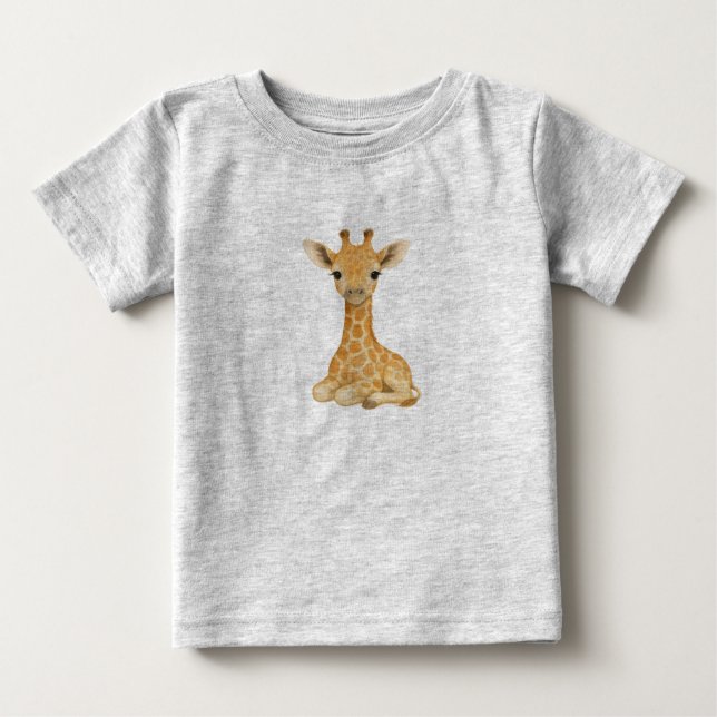 Para Bebê Camiseta Infantil de Girafa (Frente)