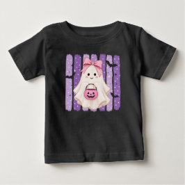 Para Bebê Camiseta Infantil de Halloween Fantasma Roxo Fofa