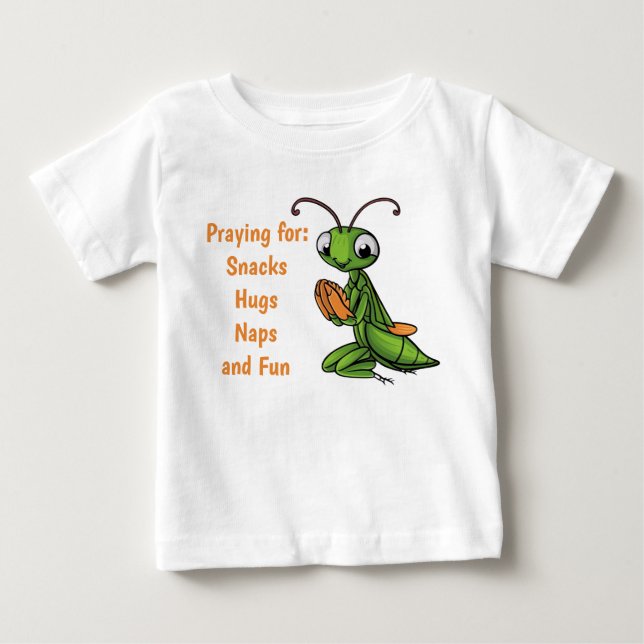 Para Bebê Camiseta infantil de Mantide Religiosa de desenho  (Frente)