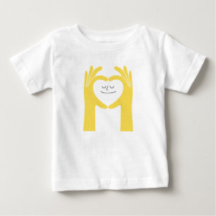 Para Bebê Camiseta Infantil de Mãos Coração Fofo