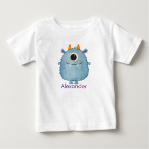 Para Bebê Camiseta Infantil de Monstro de Um Olho Fofo com N