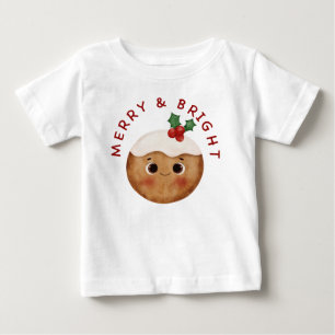 Para Bebê Camiseta infantil de Natal fofo e alegre