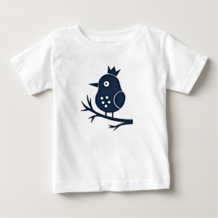 Para Bebê Camiseta Infantil de Pássaro Coroado Fofo