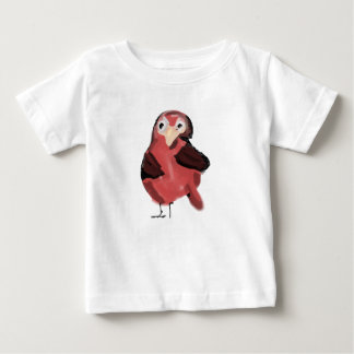 Para Bebê Camiseta Infantil de Pássaro Vermelho Fofo Desenha
