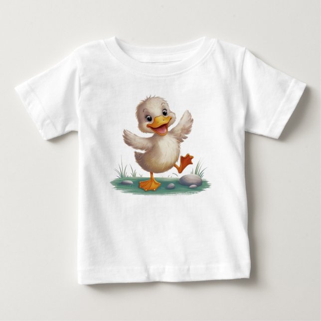 Para Bebê Camiseta Infantil de Pato Fofo (Frente)