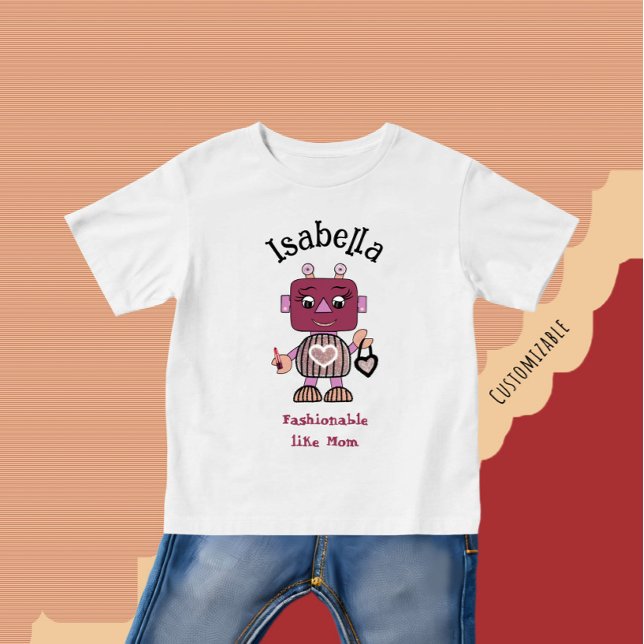 Para Bebê Camiseta infantil de robô fashion (Criador carregado)