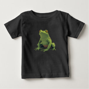 Para Bebê Camiseta Infantil de Sapo de Desenho Fofo