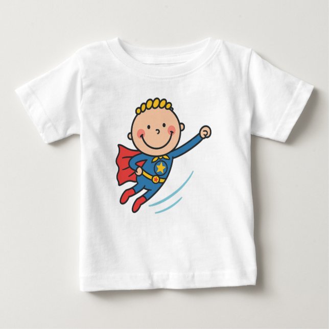 Para Bebê Camiseta Infantil de Super-Herói Desenho Animado V (Frente)