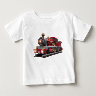 Para Bebê Camiseta Infantil de Trem a Vapor Vermelho Clássic
