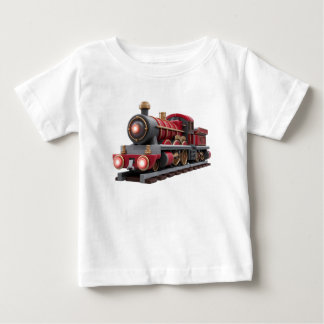 Para Bebê Camiseta Infantil de Trem a Vapor Vermelho Clássic