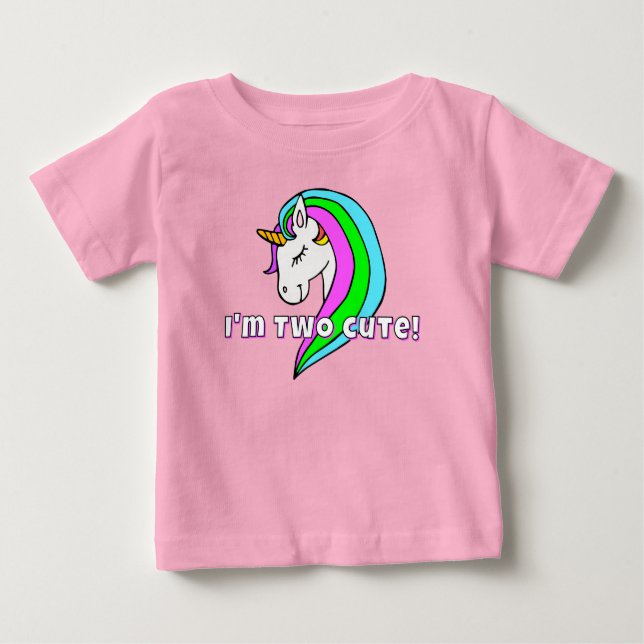 Para Bebê Camiseta infantil de unicórnio arco-íris fofa (Frente)