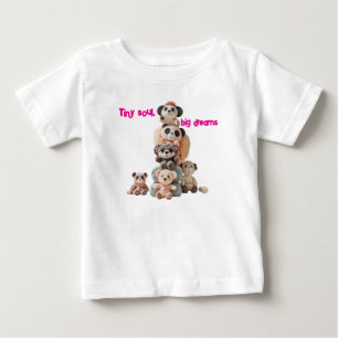 Para Bebê Camiseta Infantil de Urso de Pelúcia "Alma Pequena