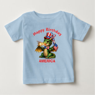 Para Bebê Camiseta Infantil Dragão Verde (6c) Patriota
