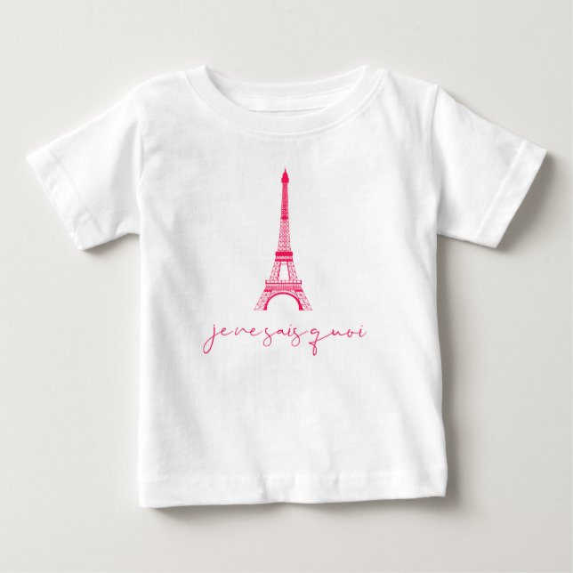 Para Bebê Camiseta Infantil Eiffel Tower Je Ne Sais Quoi Fof (Frente)