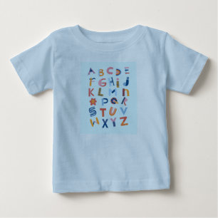 Para Bebê Camiseta infantil em alfabeto inglês