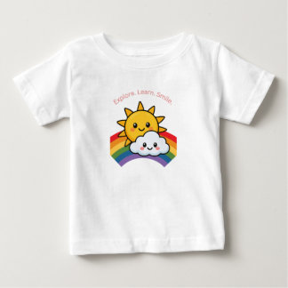 Para Bebê camiseta infantil Explorar. Aprender. Sorrir